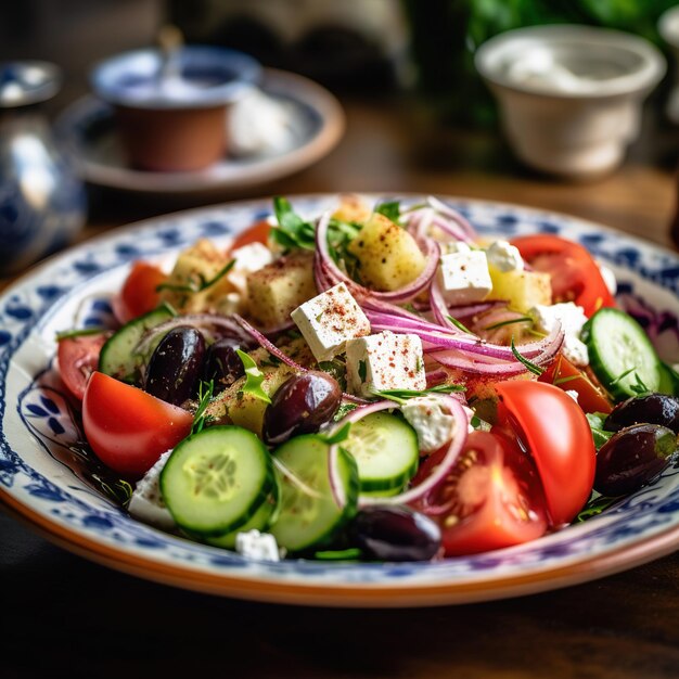 Photo traditional greek salad