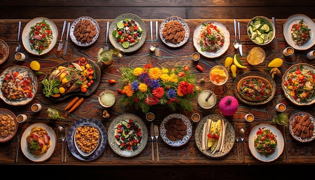 a traditional HaftSeen table from above