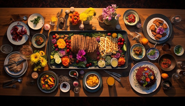 a traditional HaftSeen table from above