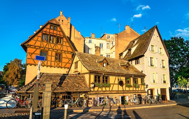 Traditional halftimbered houses in the historic la petite france quarter in strasbourg unesco world