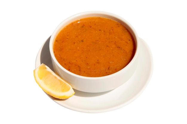 Traditional healthy red lentil soup