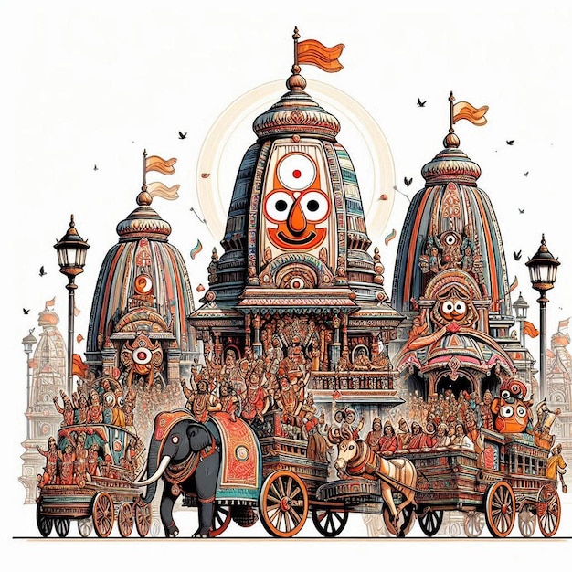 Traditional Hindu Cultural Festival Celebration with Significance in Jagannath Rath Yatra