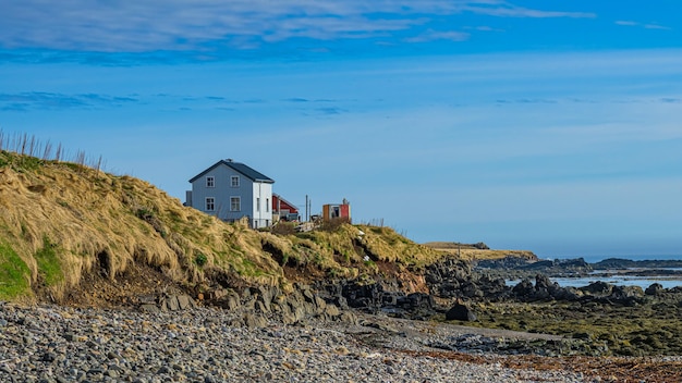 Traditional house with sky background