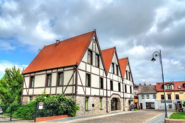 Traditional houses in Bydgoszcz, the Kuyavian-Pomeranian Voivodeship of Poland