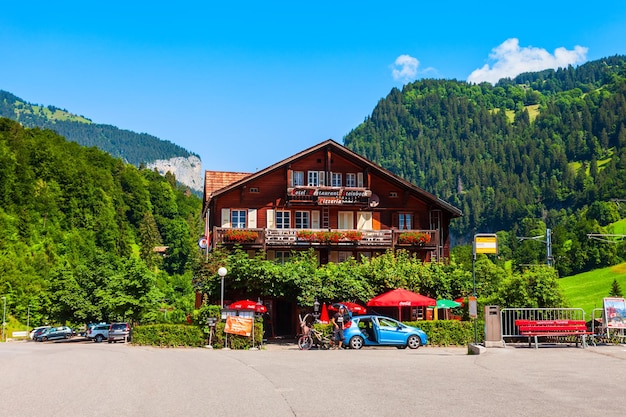 Traditional houses in Lauterbrunnen Switzerland