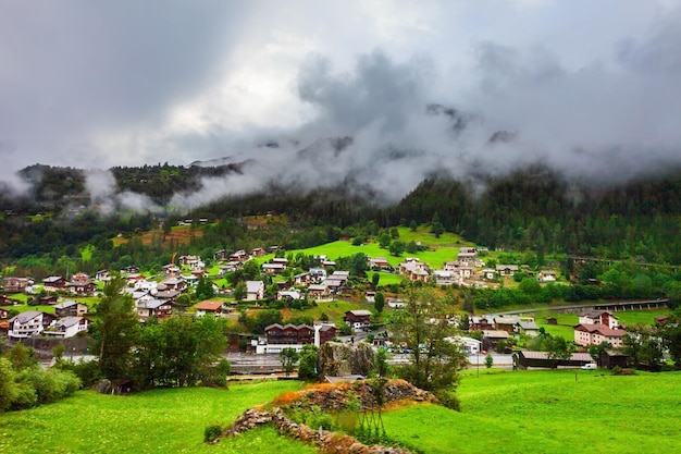 Traditional houses in Zermatt Switzerland