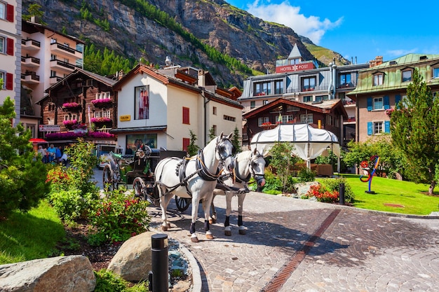 Traditional houses in Zermatt Switzerland