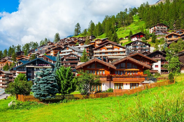 Traditional houses in Zermatt Switzerland