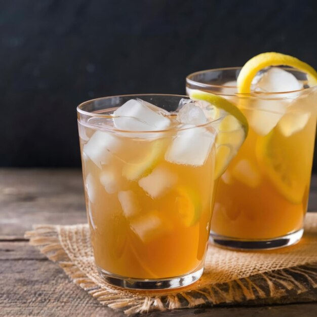 Traditional iced tea with lemon