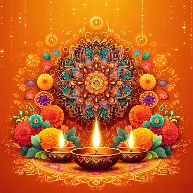 Traditional Indian Diwali Festival celebration Background