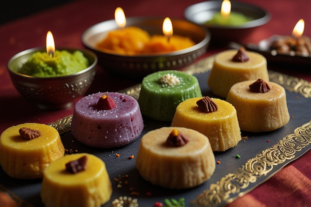 Photo traditional indian sweets for a joyous diwali