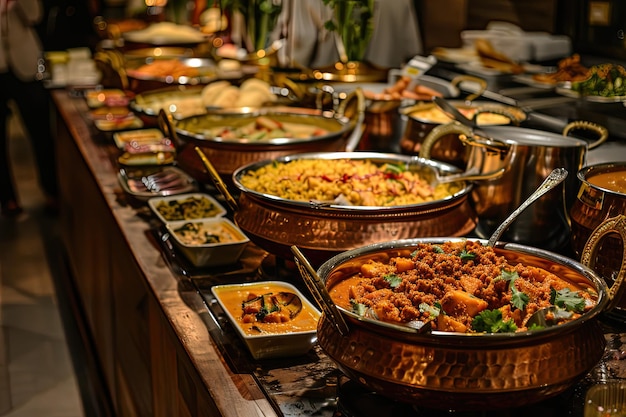 Traditional Indian Wedding Buffet with Delicious Cuisine