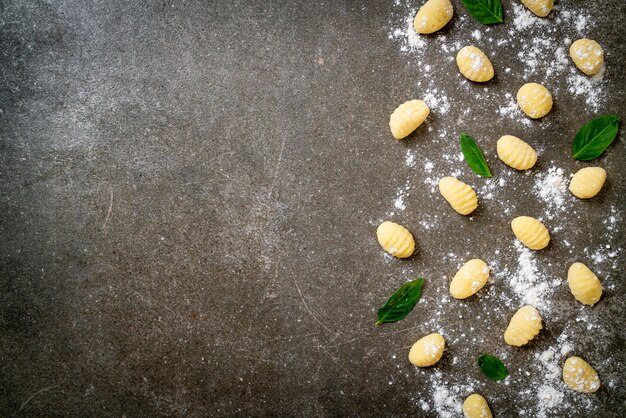 Traditional Italian gnocchi pasta uncooked