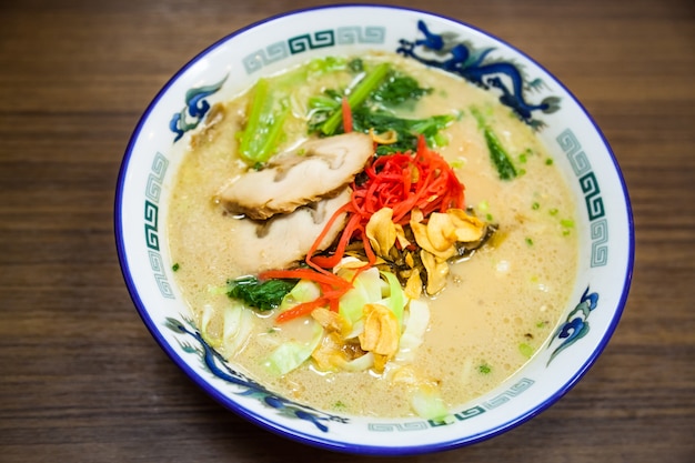 Traditional japanese ramen in misoBbroth soup