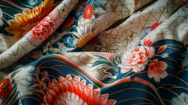 Photo traditional japanese textile pattern