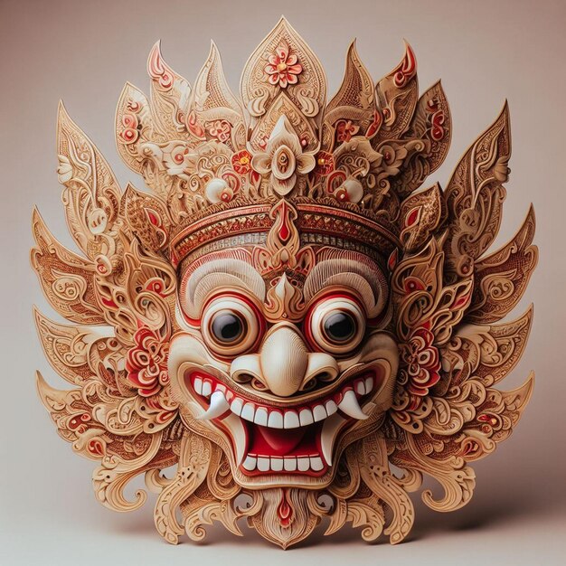 Traditional Javanese wooden mask