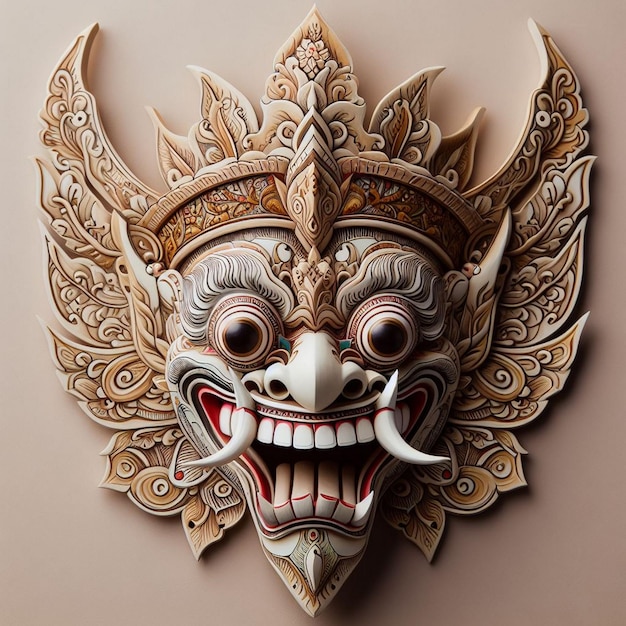 Traditional Javanese wooden mask