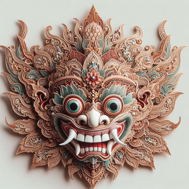 Traditional Javanese wooden mask