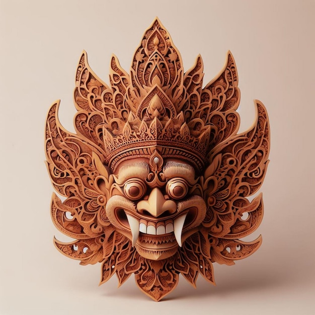 Photo traditional javanese wooden mask