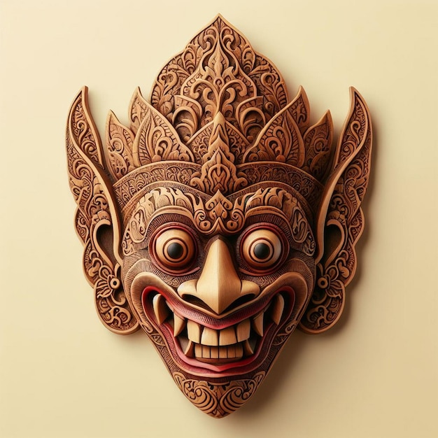 Traditional Javanese wooden mask