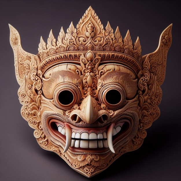 Traditional Javanese wooden mask