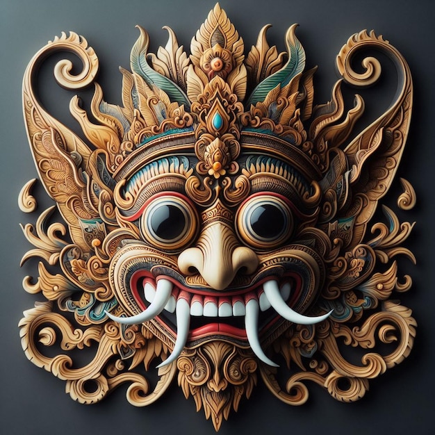 Traditional Javanese wooden mask