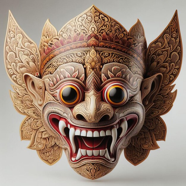 Traditional Javanese wooden mask