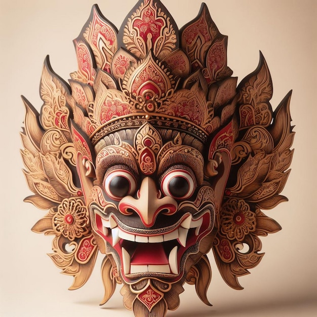 Traditional Javanese wooden mask