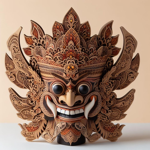 Photo traditional javanese wooden mask