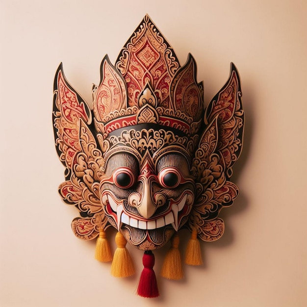 Photo traditional javanese wooden mask