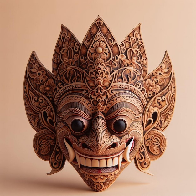 Traditional Javanese wooden mask