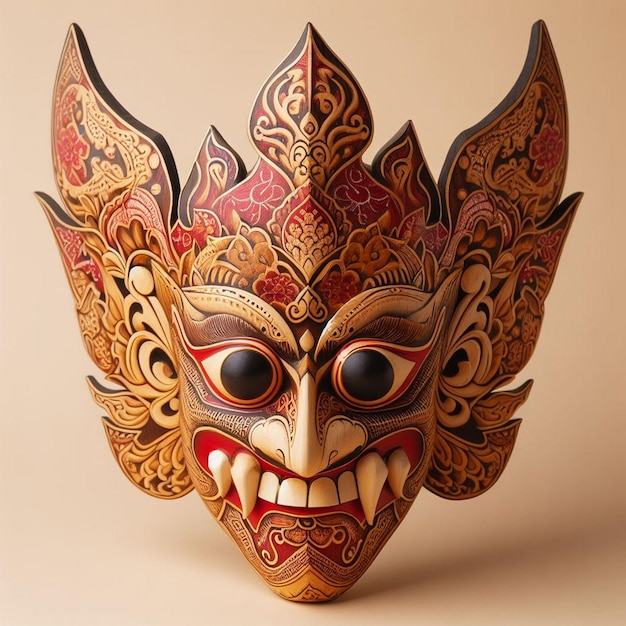 Traditional Javanese wooden mask