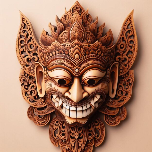 Traditional Javanese wooden mask