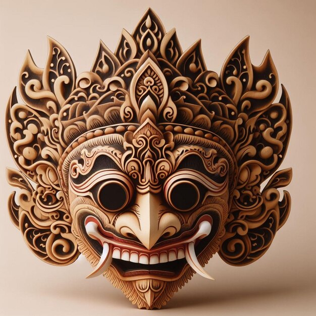 Traditional Javanese wooden mask