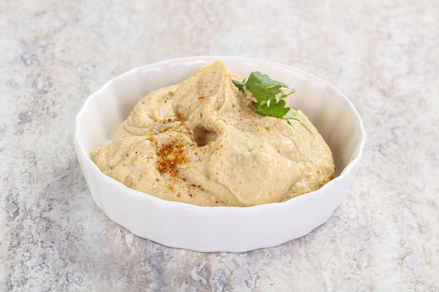 Traditional Jewish Hummus with olive oil