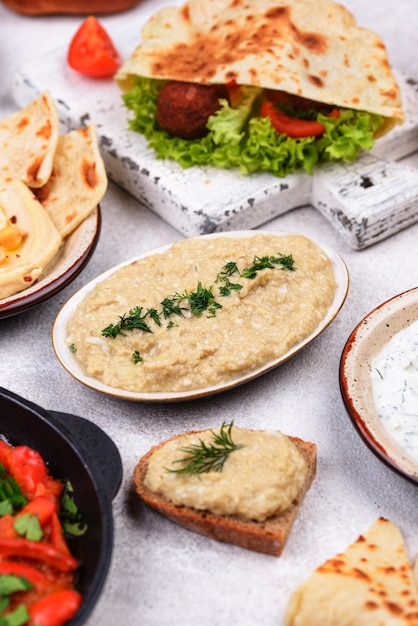 Traditional jewish israeli and middle eastern food