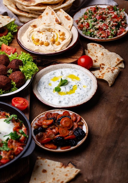 Traditional jewish israeli and middle eastern food