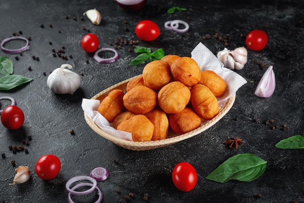 Traditional Kazakh dish Baurssaki xAThe simplest Kazakh doughnuts are made literally from the ingredients at hand