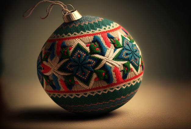 Traditional knitted Christmas ornament design