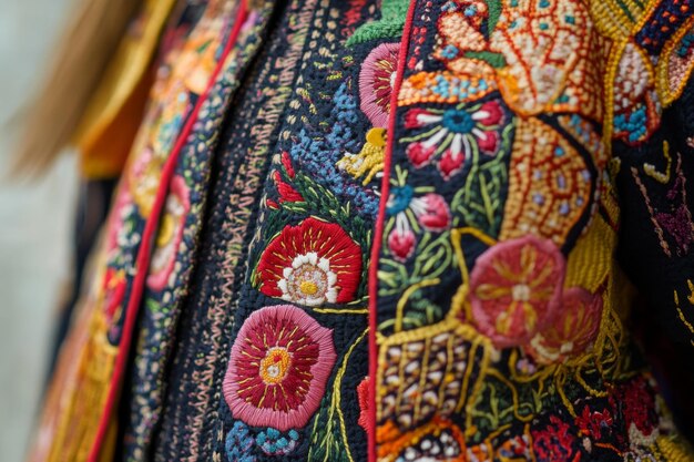 Photo traditional lithuanian folk costume closeup