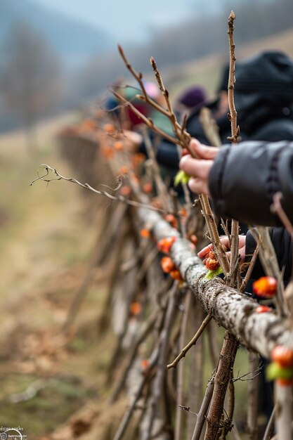 a traditional Martisor nature ritual