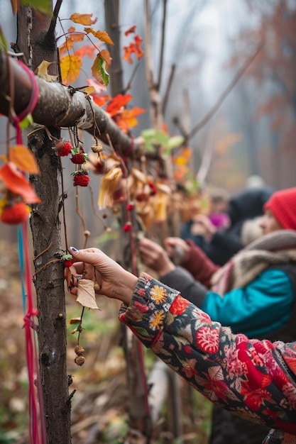 Photo a traditional martisor nature ritual