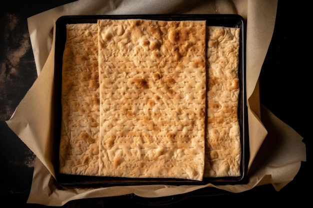 Traditional matzah bread a food eaten during passover Generative ai