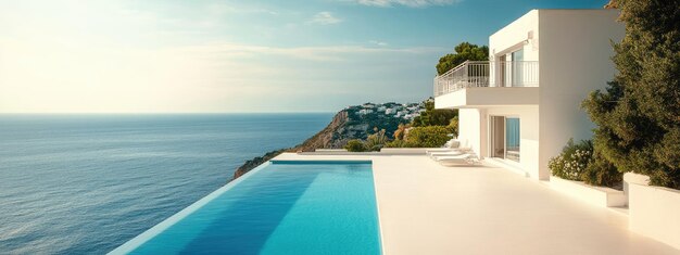 Traditional Mediterranean White House with Pool and Stunning Sea View