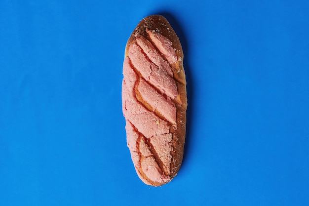 traditional mexican bread on blue background