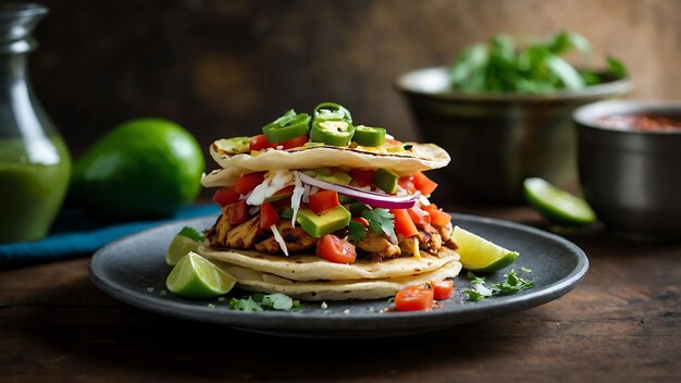 Traditional Mexican Chicken Tostadas Offering A Burst Of Authentic Mexican