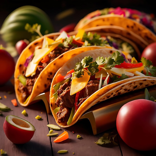 Photo traditional mexican cuisine foodcollection illustration in modern style background