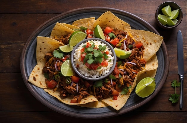 Traditional Mexican Feast with Tacos and Sides