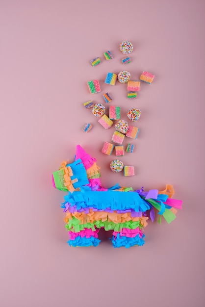 Traditional mexican pinata in shape of donkey