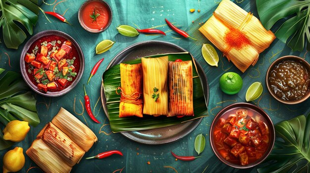 Photo traditional mexican tamales